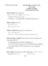 Đề thi khảo sát đầu năm môn Toán 8 - Năm học 2015 - 2016 - Trường THCS Kim Thư